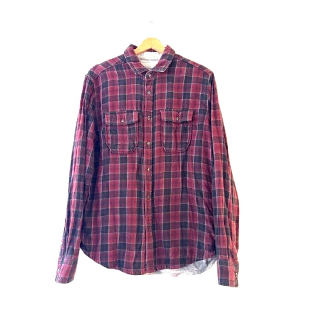 Jeremiah Mens Flannel Cotton Button Up Shirt Size M Red Black Plaid Long Sleeve